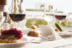 lunch at winery restaurant in west kelowna